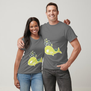 Launenhafter grüner trächtiger Wal mit Zwillingsba T-Shirt
