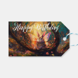Launenhafter Hase, verzauberter Wald, Alles Gute z Geschenkanhänger
