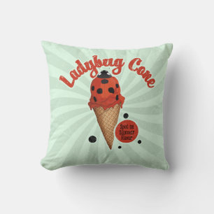 Launenhafter Marienkäfer   Retro-Eiscreme-Kunst Kissen