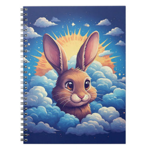 Launenhafter Osterhase, umgeben von Wolken Notizblock