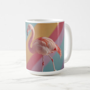 Launenhafter rosa Flamingo auf Rollschuhen Kaffeetasse