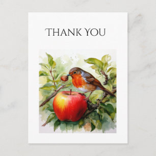 Launenhafter Vogel & Apfelgenuss Postkarte