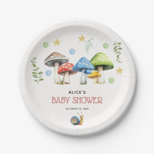 Launige Aquarell-Pilz-Baby-Party Pappteller