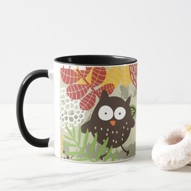 Launige Eulen-Tasse Tasse (Mit Donut)