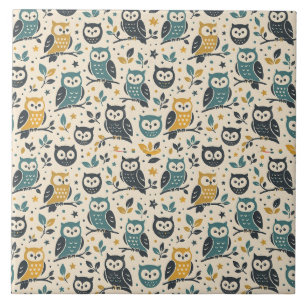 Launige Eulenmuster - Naturinspiriertes Design - I Fliese