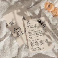 Launige handgeschriebene skurrile Hochzeitsdetails