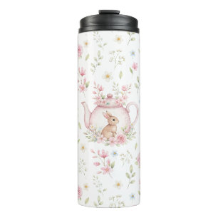 Launige Häschen-Teekanne Floral Frühling  Thermosbecher