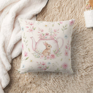 Launige Häschen-Teekanne Floral Ostern Kissen