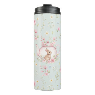 Launige Hase Teekanne Floral Frühling  Thermosbecher