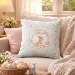 Launige Hase-Teekanne Floral Ostern Kissen