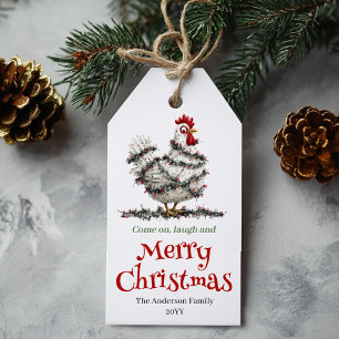 Launige Hühner-Wasserfarbe-Weihnachts-Geschenkanhä Geschenkanhänger