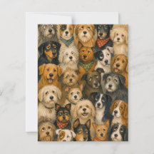 Launige Hundegruppe Grußkarte für Hundeliebhaber