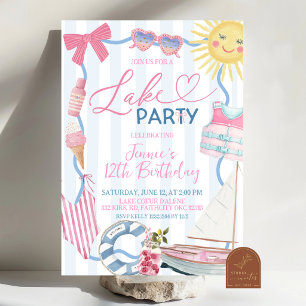Launige Koketten-Schleifen-Mädchen-See-Party-Einla Einladung