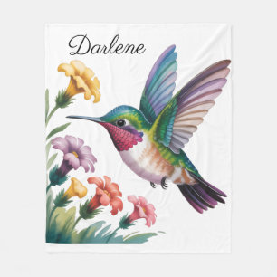 Launige Kolibri-Blumen-Baby-Party Fleecedecke