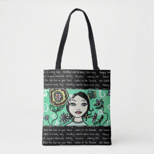 Launige Mädchen- und Blumen-Tasche im Volkskunstst Tasche