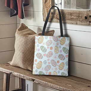 Launige Pastell-Farbene Süße Ostereier Florales Mu Tasche