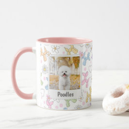 Launige Pastell-Foto-Pudel-Wurfkissen Tasse
