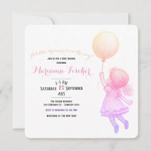 Launige Regenbogen-Mädchen-Baby-Party-Einladung