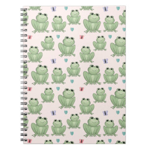 Launige rosa Wasserfarbe-Frosch-Kinderstube Notizblock