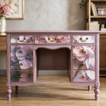 Launige Staubige Rosa-Mauve-Hortensien-Decoupage