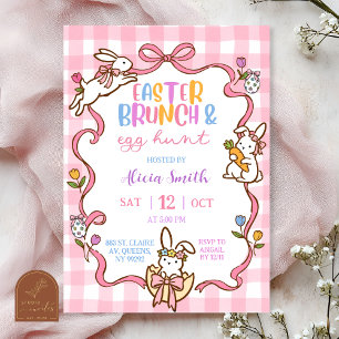 Launige Streifen Osterbrunch und Ostereiersuche Ei Einladung