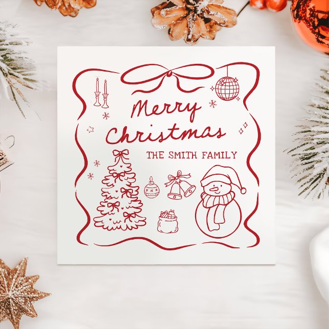 Launige Weihnachtsfeier Serviette mit Schleife (Von Creator hochgeladen)