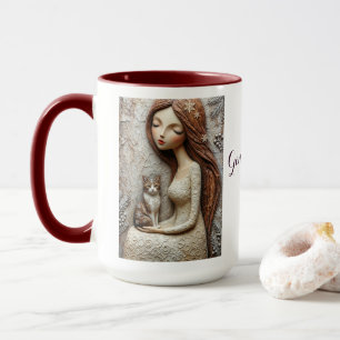 Launige Weihnachtskatze Winter Maiden Art Tasse