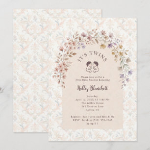 Launige Zwillingsschwestern-Baby-Party Floral LPM2 Einladung