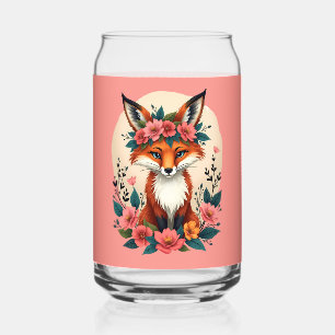 Launiger Boho-Fuchs mit floraler Krone Wald Dosenglas
