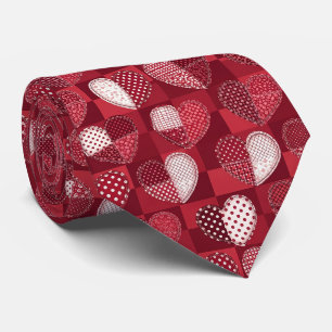Launiger Cupid Herz Rot Weiß Schwarz Krawatte