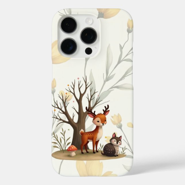 Launiger Hirsch & Igel iPhone/iPad-Hülle iPhone 16 Pro Hülle (Rückseite)
