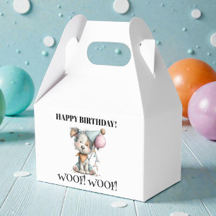 Launiger Hund Wasserfarben Geburtstag Geschenkschachtel