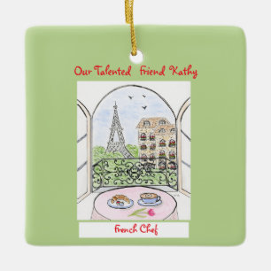 Launiger Paris und Eiffelturm französischer Koch Keramikornament
