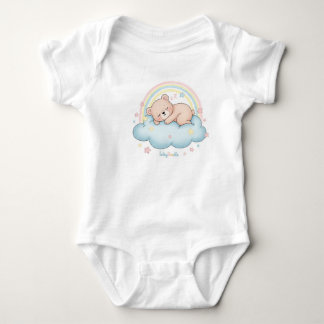 Launiger Schlafender Bär auf Wolken-Baby-Body Baby Strampler