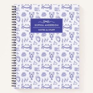 Launiger Sommer Blau Küstenpersonalname Notizbuch