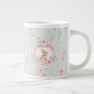 Launiger Teekannen-Hase Frühlingsblumen Jumbo-Tasse