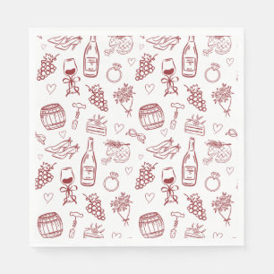 Launiger Vino-Before-Vows-Burgunder-Junggesellinne Serviette