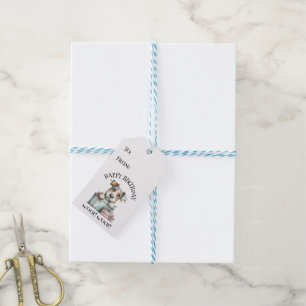 Launiger Wasserfarben-Hunde-Geburtstags-Geschenkan Geschenkanhänger