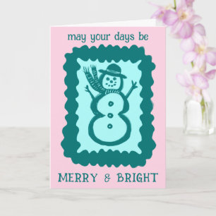 Launiger Weihnachtsmann Merry & Bright Holiday Karte