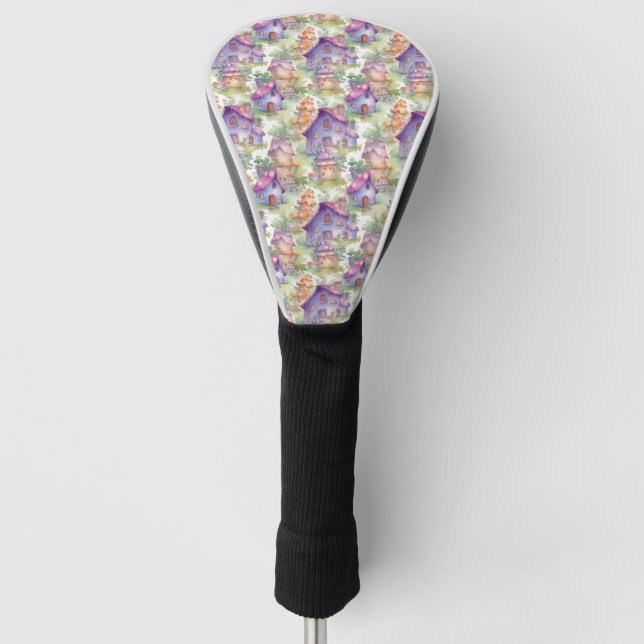 Launiges Pilzhaus-Muster (7) Golf Headcover (Vorderseite)