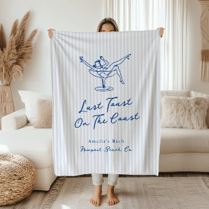 Launisch Handgezeichneter Blauer Letzter Toast an Fleecedecke