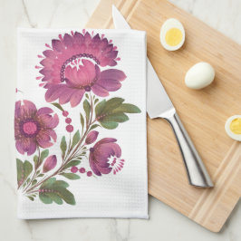 Launisch rosa florale Volkskunst Küchentücher