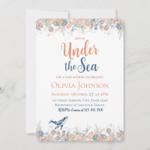 Launische Aquarell Unterwasser Baby-Party Einladung