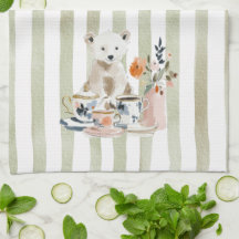 Launische Bären in Aquarell zur Teezeit - Küchentü