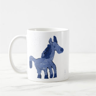 Launische bemalte blaue Pferd Keramik-Kaffeetasse Kaffeetasse