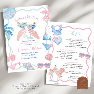 Launische Bikinis und Martinis Junggesellinnenabsc Einladung