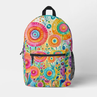 Launische Blumen Bedruckter Rucksack