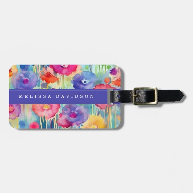 Launische Blumen-Gepäckanhänger Gepäckanhänger (Vorderseite horizontal)