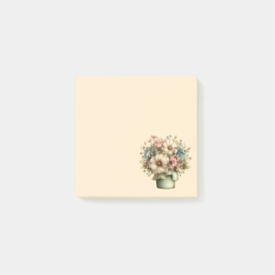 Launische Blumen in einem Pflanzkübel Süß Post-it Klebezettel