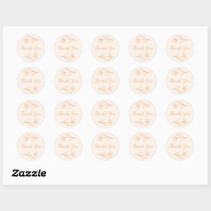 Launische Blumen Runde Danke-Sticker Pfirsich Runder Aufkleber